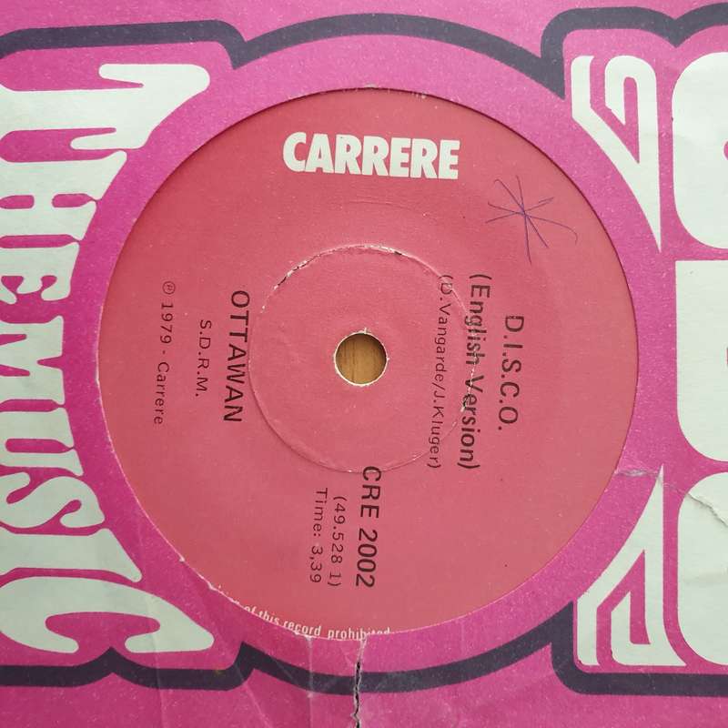 Ottawan  D.I.S.C.O. - Vinyl 7" Record - Very-Good+ Quality (VG+) (verygoodplus)