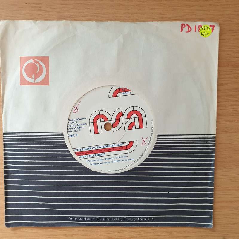 Vicki du Preez  Totsiens Aufwiedersehen - Vinyl 7" Record - Very-Good+ Quality (VG+) (verygood...