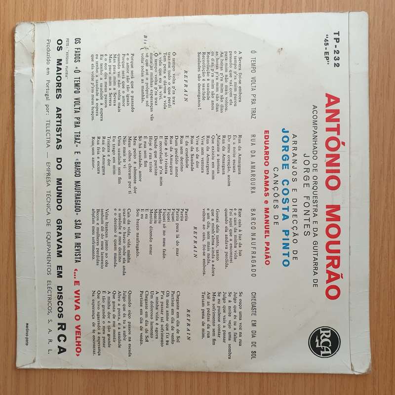 António Mourão  Na Revista "... E Viva O Velho" - Vinyl 7" Record - Very-Good+ Quality (VG+)...