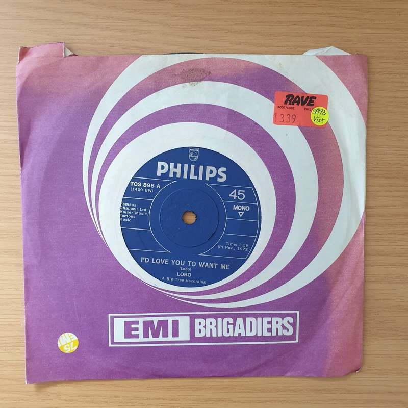 Lobo  I'd Love You To Want Me / Am I True To Myself - Vinyl 7" Record - Very-Good+ Quality (VG...