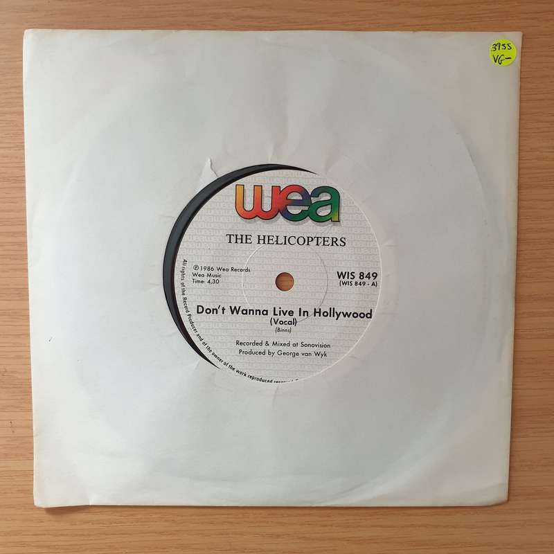 The Helicopters  Don't Wanna Live In Hollywood - Vinyl 7" Record - Opened  - Very-Good- Qualit...