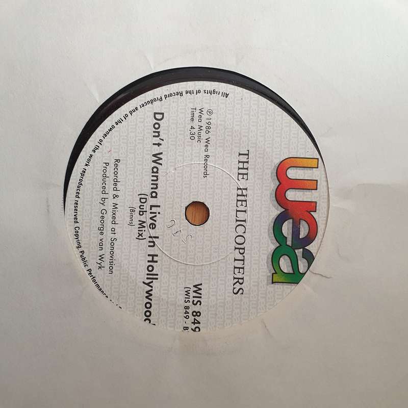 The Helicopters  Don't Wanna Live In Hollywood - Vinyl 7" Record - Opened  - Very-Good- Qualit...
