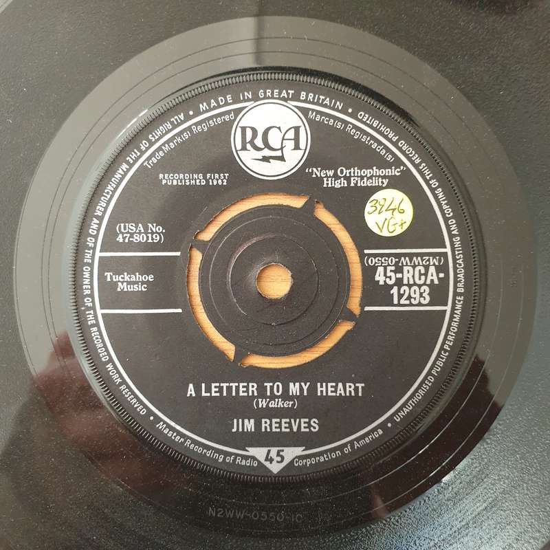Jim Reeves  Adios Amigo - Vinyl 7" Record - Very-Good+ Quality (VG+) (verygoodplus)