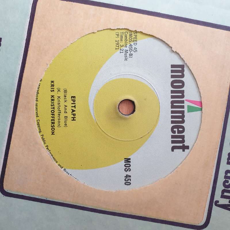 Kris Kristofferson  Loving Her Was Easier (Than Anything I'll Ever Do Again) - Vinyl 7" Record...