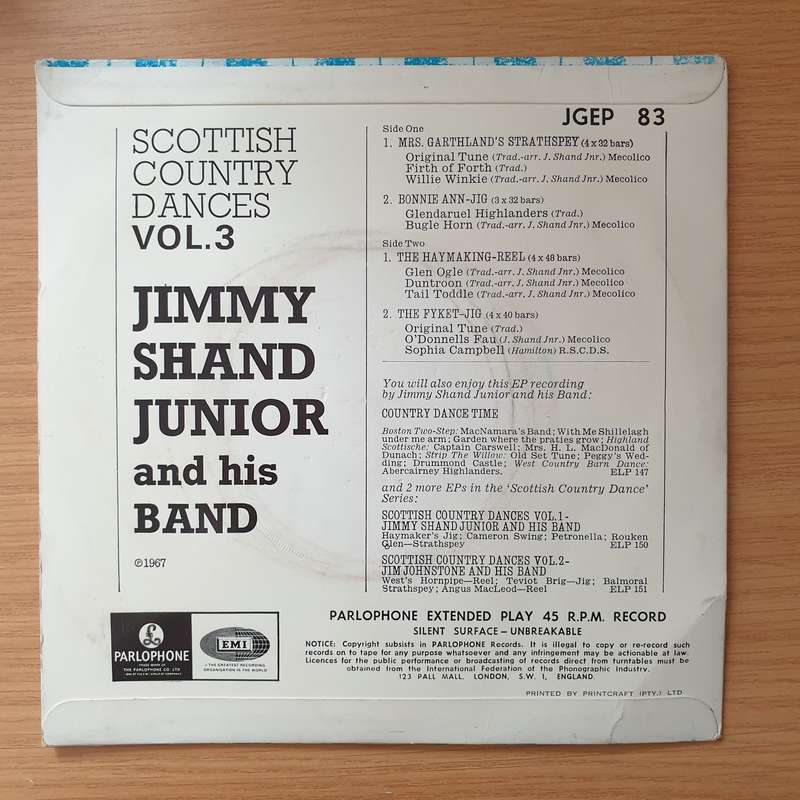 Jimmy Shand Jnr. And His Band  Scottish Country Dance Series - Scottish Country Dances Vol. 3 ...