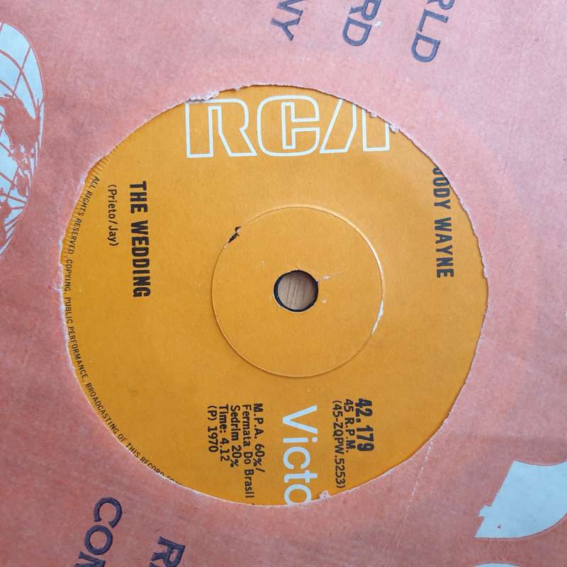 Jody Wayne  The Wedding - Vinyl 7" Record - Very-Good+ Quality (VG+) (verygoodplus)