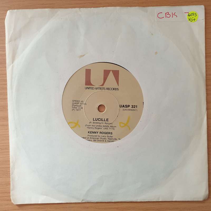 Kenny Rogers  Lucille - Vinyl 7" Record - Very-Good+ Quality (VG+) (verygoodplus)