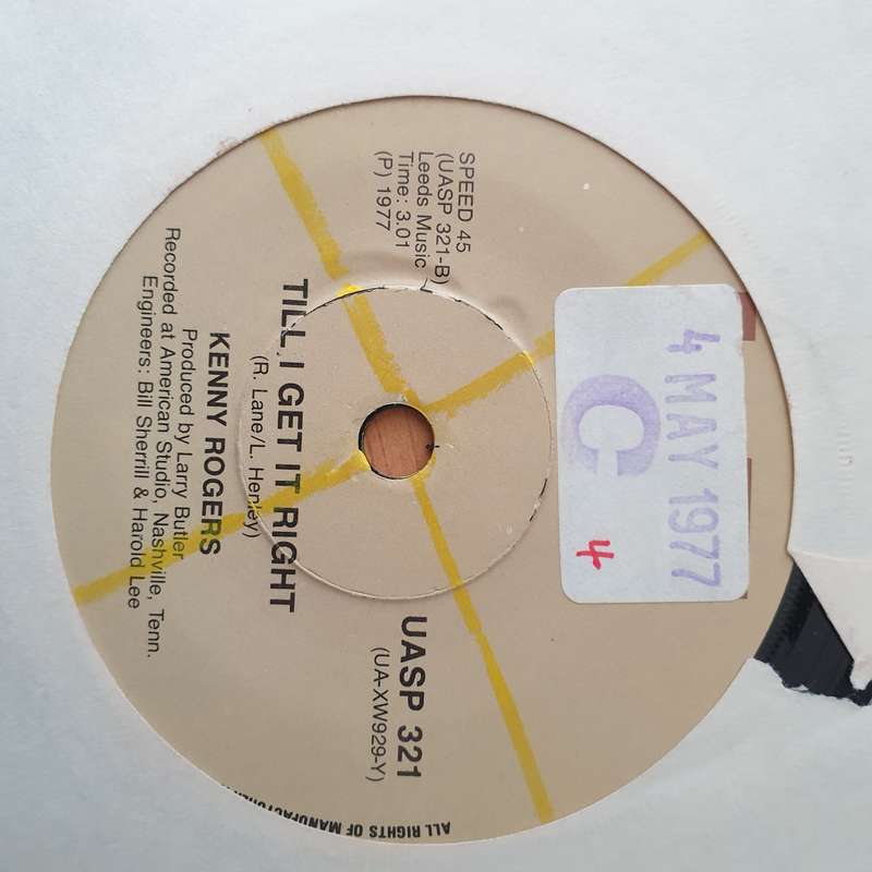 Kenny Rogers  Lucille - Vinyl 7" Record - Very-Good+ Quality (VG+) (verygoodplus)