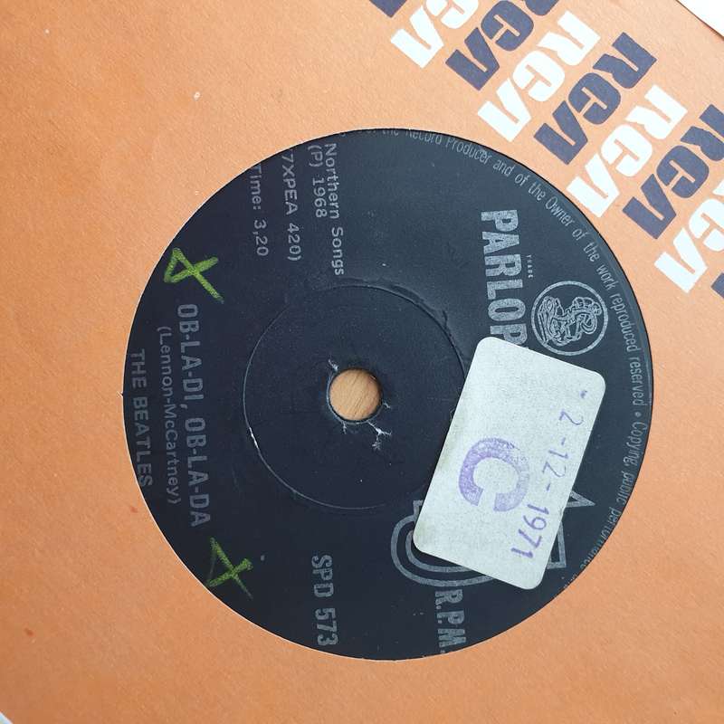 The Beatles  Ob-La-Di, Ob-La Da - Vinyl 7" Record - Very-Good+ Quality (VG+) (verygoodplus)
