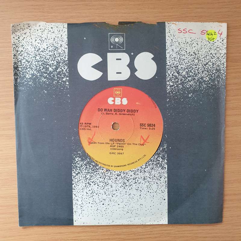 Hounds  Do Wah Diddy Diddy - Vinyl 7" Record - Very-Good+ Quality (VG+) (verygoodplus)