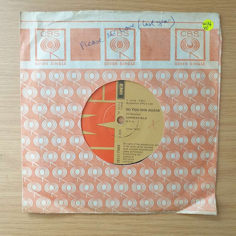 Copperfield  So You Win Again / You Keep Me Holding On - Vinyl 7" Record - Very-Good Quality (...