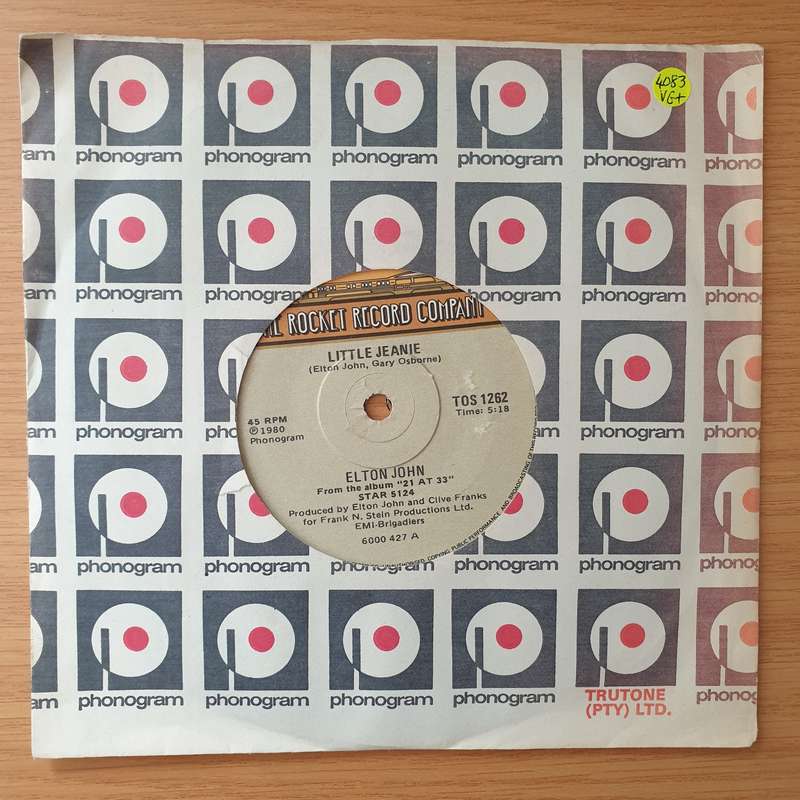 Elton John  Little Jeannie / Conquer The Sun - Vinyl 7" Record - Very-Good+ Quality (VG+) (ver...