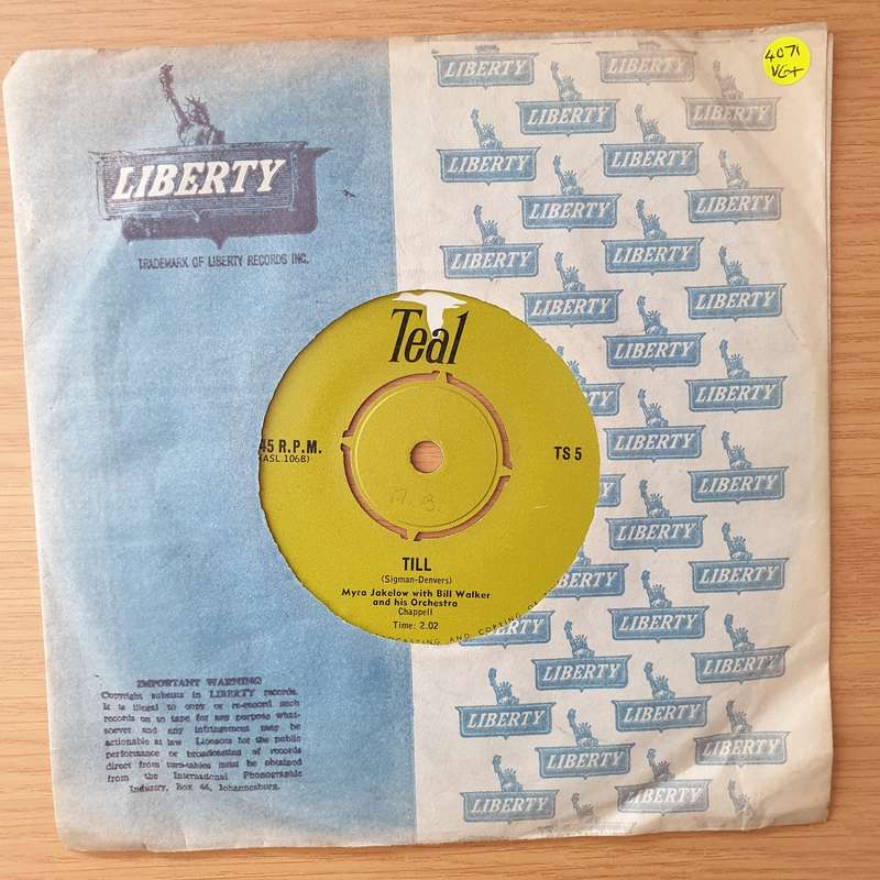 Myra Jakelow With Bill Walker And His Orchestra  Autumn Concerto / Till - Vinyl 7" Record - Ve...