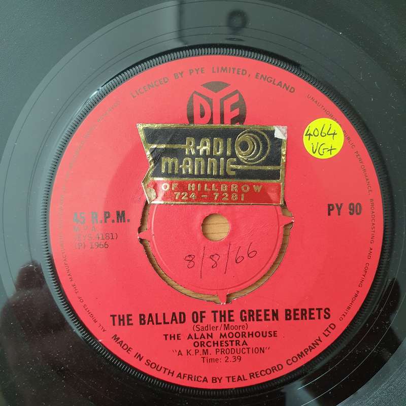 The Alan Moorhouse Orchestra  (The Ballad Of) The Green Berets - Vinyl 7" Record - Very-Good+ ...