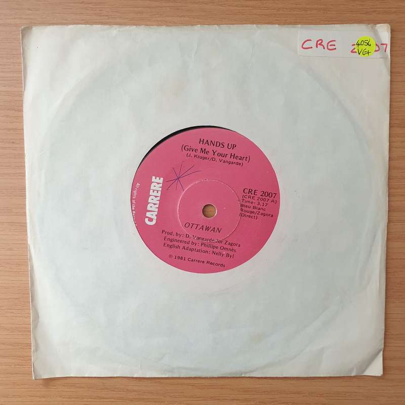 Ottawan  Hands Up (Give Me Your Heart) - Vinyl 7" Record - Very-Good+ Quality (VG+) (verygoodp...