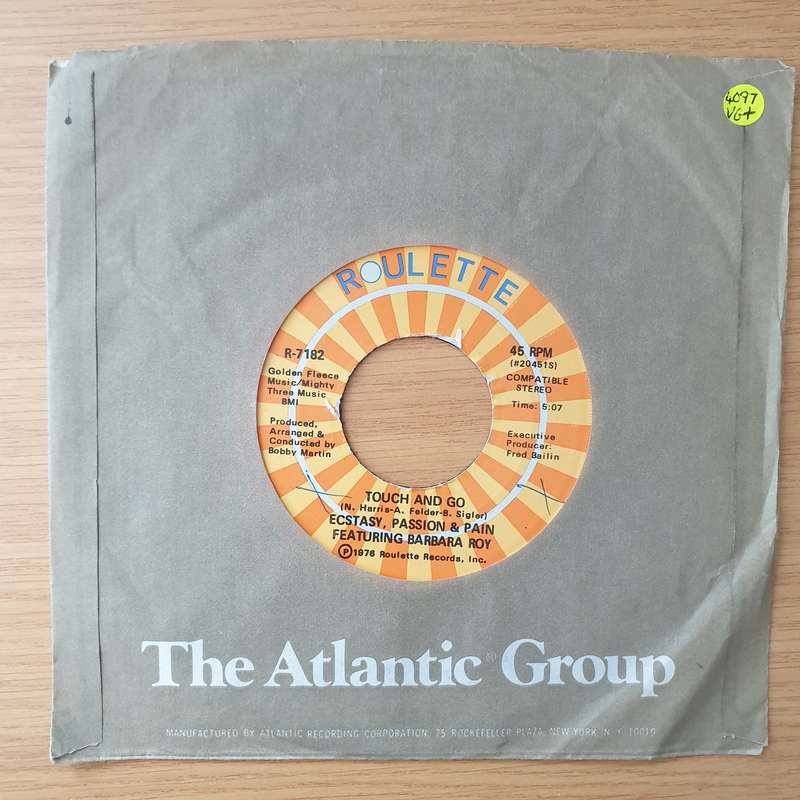 Ecstasy, Passion & Pain Featuring Barbara Roy  Touch And Go - Vinyl 7" Record - Very-Good+ Qua...