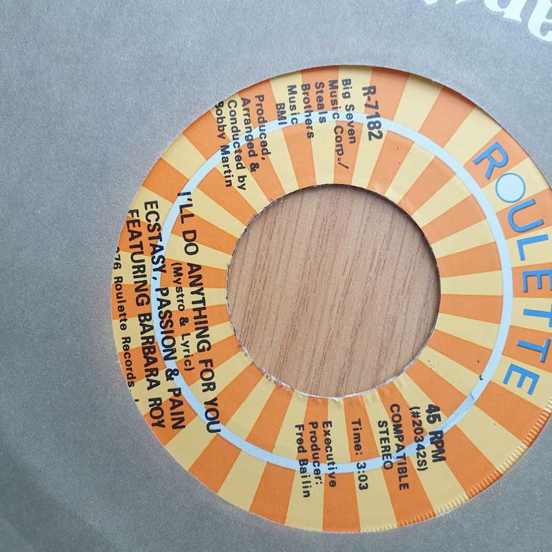 Ecstasy, Passion & Pain Featuring Barbara Roy  Touch And Go - Vinyl 7" Record - Very-Good+ Qua...