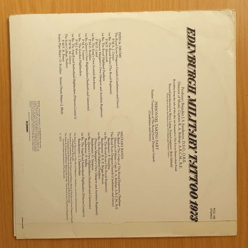 Various  Edinburgh Military Tattoo - Vinyl LP Record - Very-Good+ Quality (VG+) (verygoodplus)