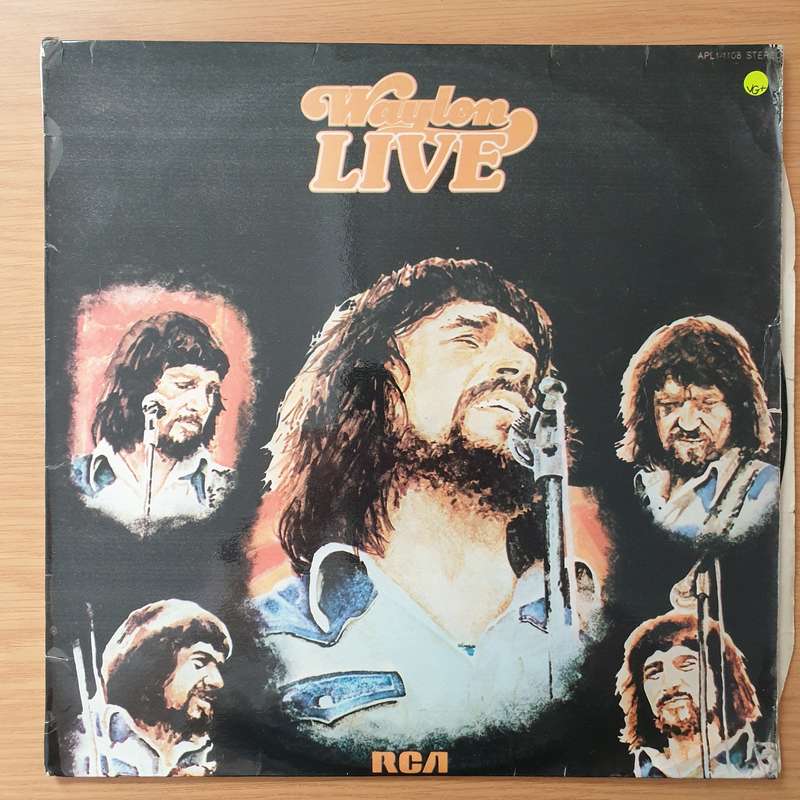 Waylon Jennings  Waylon Live - Vinyl LP Record - Very-Good+ Quality (VG+) (verygoodplus)