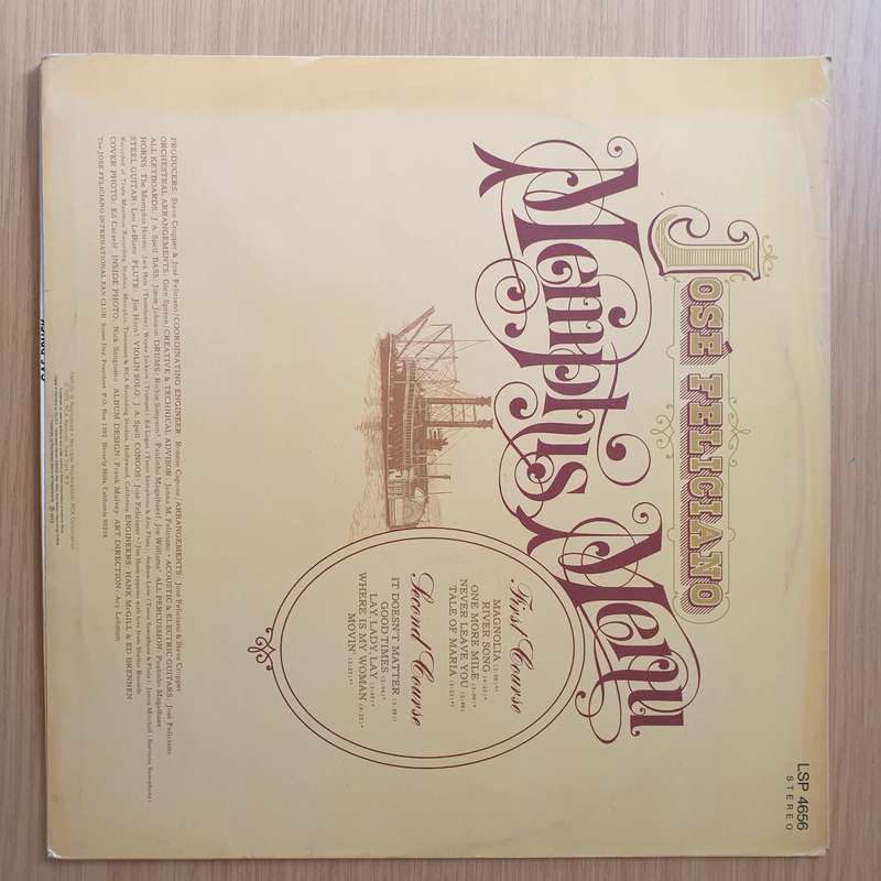 Jose Feliciano  Memphis Menu - Vinyl LP Record - Very-Good+ Quality (VG+) (verygoodplus)