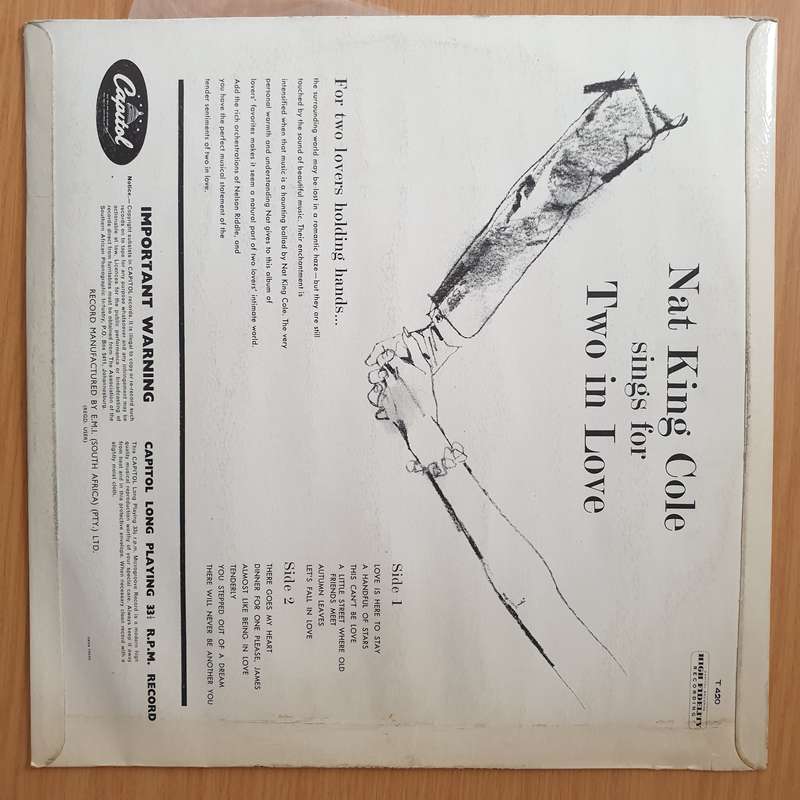 Nat King Cole  Nat King Cole Sings For Two In Love - Vinyl LP Record - Very-Good+ Quality (VG+...