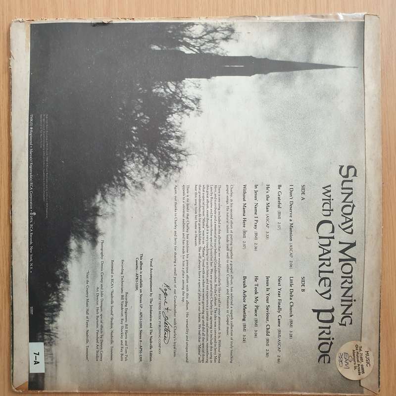 Charley Pride  Sunday Morning With Charley Pride - Vinyl LP Record - Very-Good+ Quality (VG+) ...