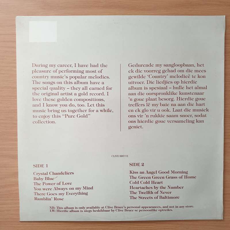 Clive Bruce  Pure Gold Volume 1 - Vinyl LP Record - Very-Good+ Quality (VG+) (verygoodplus)