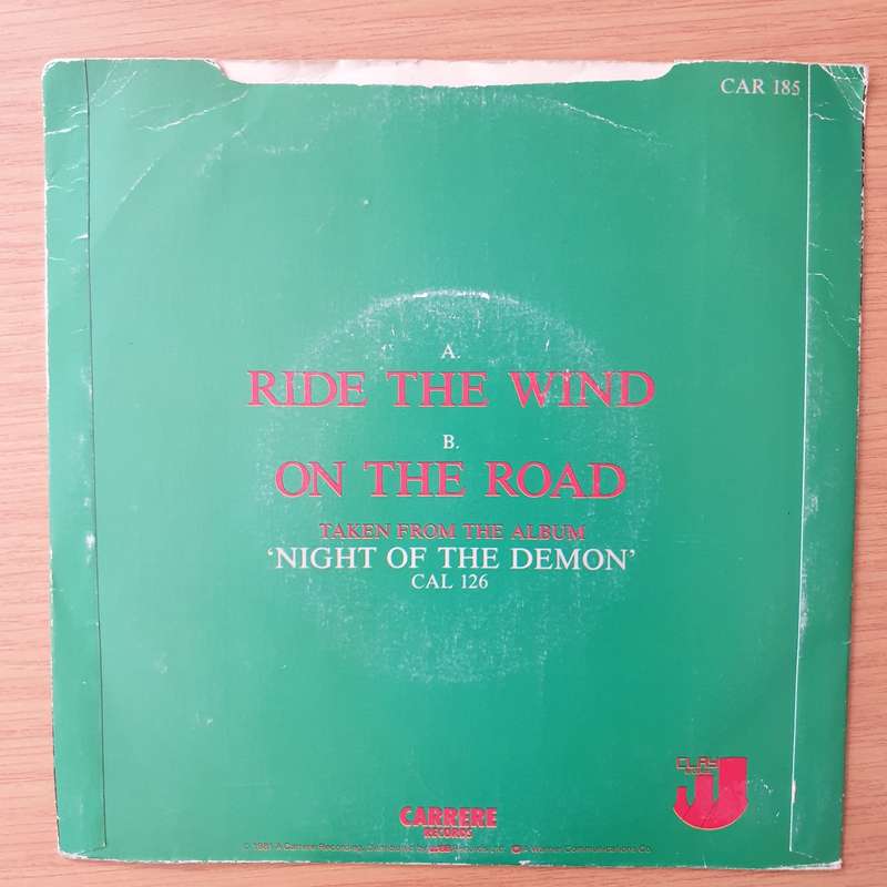 Demon  Ride The Wind - Vinyl 7" Record - Very-Good+ Quality (VG+) (verygoodplus)