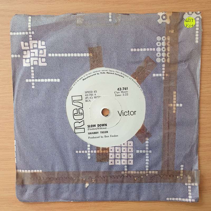 Shabby Tiger  Slow Down - Vinyl 7" Record - Very-Good+ Quality (VG+) (verygoodplus)