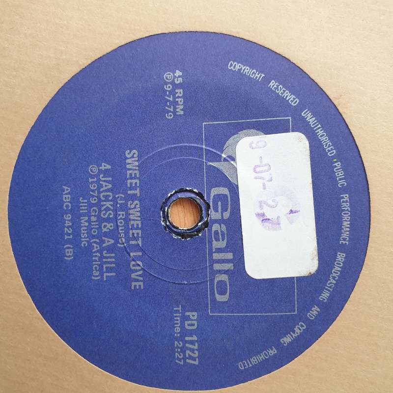 Four Jacks And A Jill  Master Jack / Sweet Sweet Love - Vinyl 7" Record - Very-Good+ Quality (...