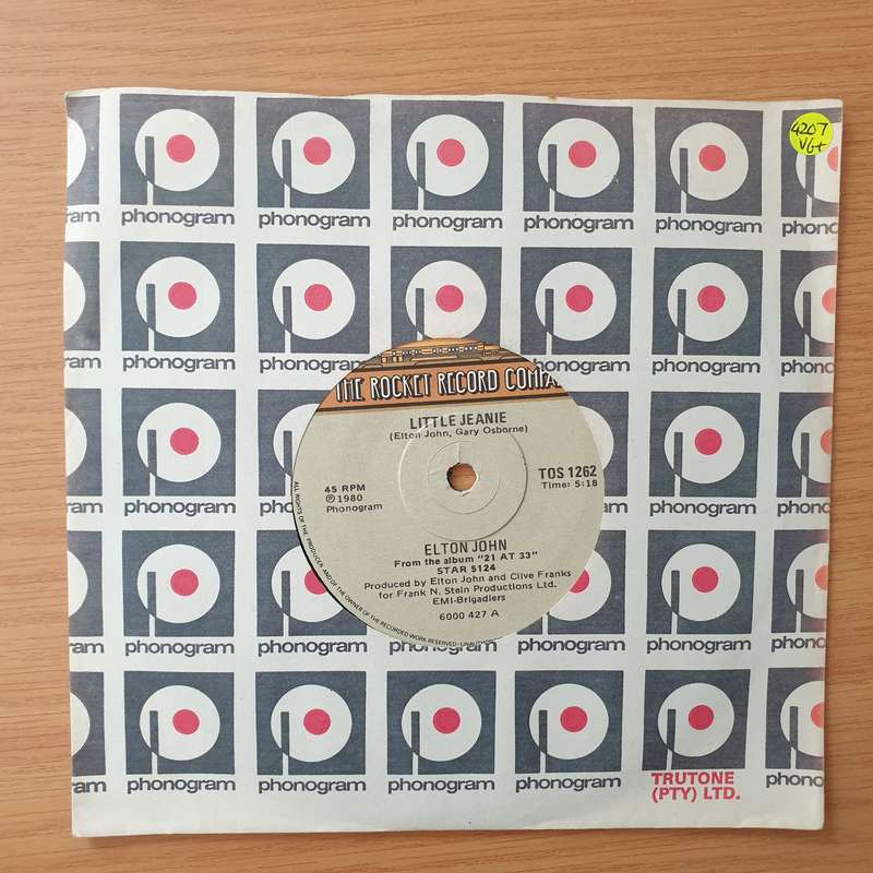 Elton John  Little Jeannie / Conquer The Sun - Vinyl 7" Record - Very-Good+ Quality (VG+) (ver...