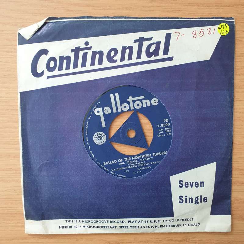 Valerie Miller, Jeremy Taylor  Ballad Of The Northern Suburbs - Vinyl 7" Record - Very-Good+ Q...