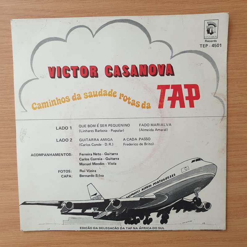 Victor Casanova  Caminhos Da Saudade Rotas Da TAP - Vinyl 7" Record - Very-Good+ Quality (VG+)...