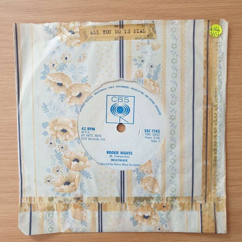 Heatwave  Boogie Nights (Rhodesia) - Vinyl 7" Record - Very-Good+ Quality (VG+) (verygoodplus)