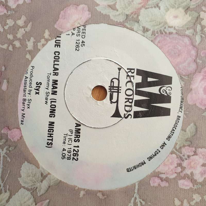 Styx  Blue Collar Man (Long Nights) (Rhodesia) - Vinyl 7" Record - Very-Good+ Quality (VG+) (v...