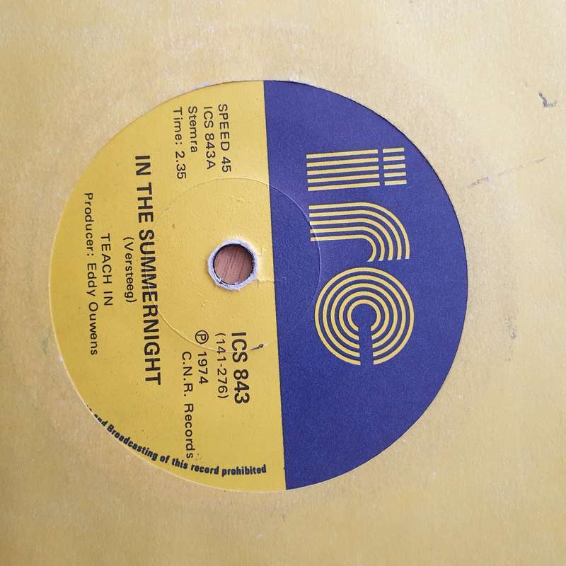 Teach-In  In The Summernight - Vinyl 7" Record - Very-Good+ Quality (VG+) (verygoodplus)