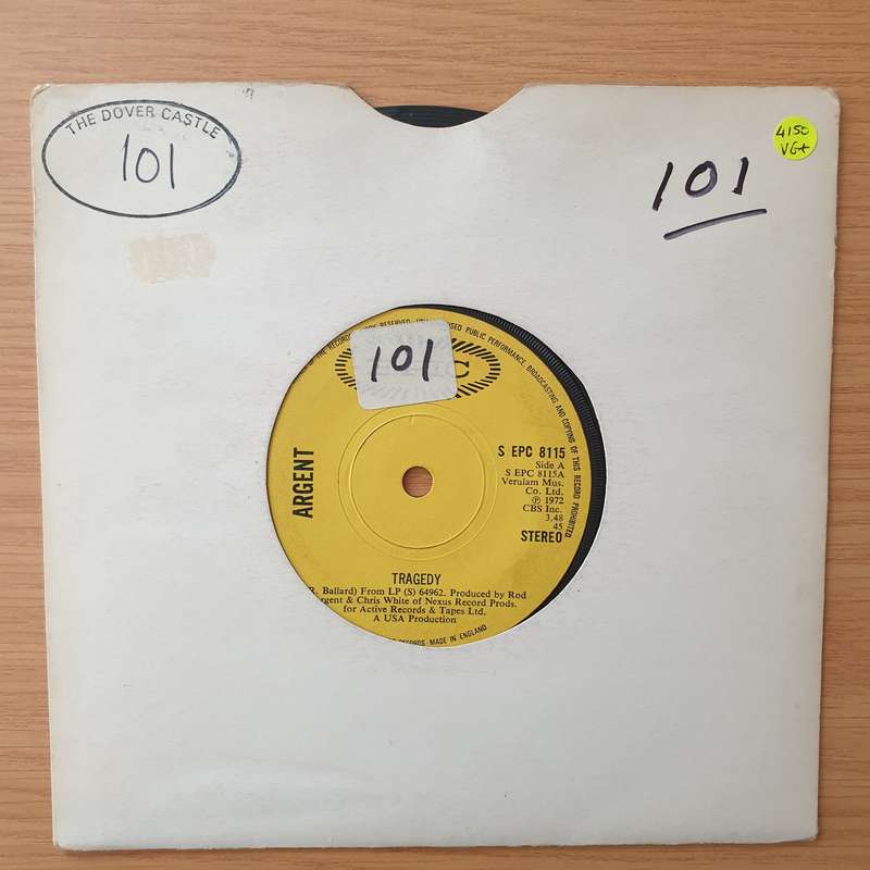 Argent  Tragedy - Vinyl 7" Record - Very-Good+ Quality (VG+) (verygoodplus)