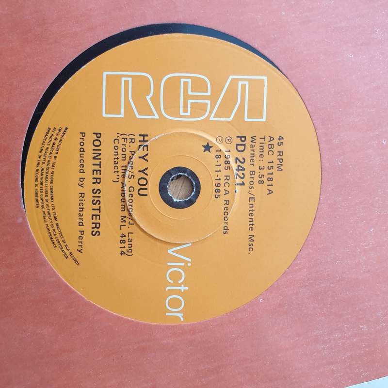 Pointer Sisters  Hey You - Vinyl 7" Record - Very-Good+ Quality (VG+) (verygoodplus)
