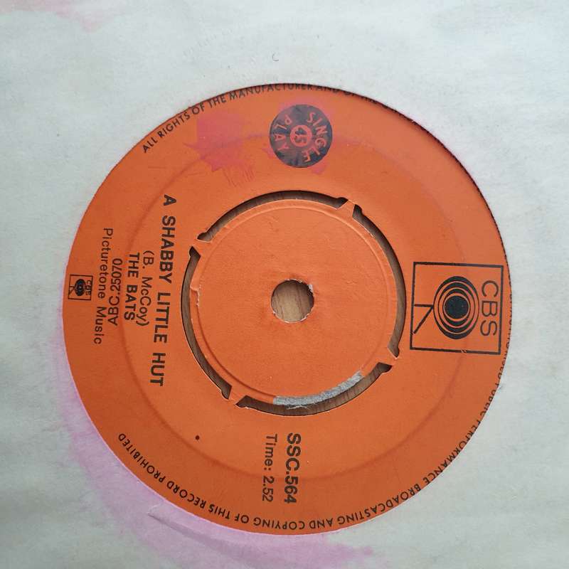 The Bats (SA - Rare)  A Shabby Little Hut - Vinyl 7" Record - Very-Good Quality (VG) (vgood)