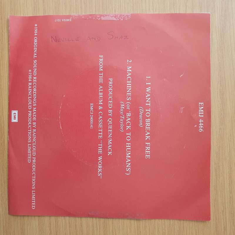 Queen  I Want To Break Free - Vinyl 7" Record - Very-Good+ Quality (VG+) (verygoodplus)