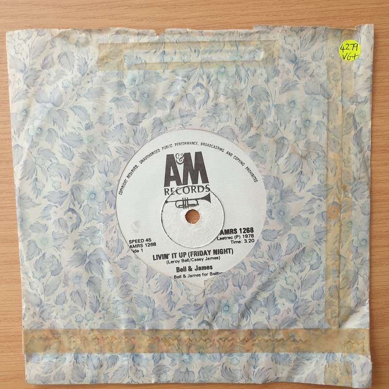 Bell And James  Livin' It Up (Friday Night) - Vinyl 7" Record - Very-Good+ Quality (VG+) (very...