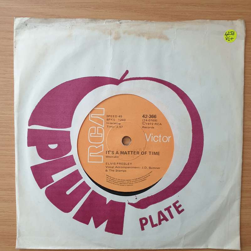 Elvis Presley  Burning Love / It's A Matter Of Time - Vinyl 7" Record - Very-Good+ Quality (VG...