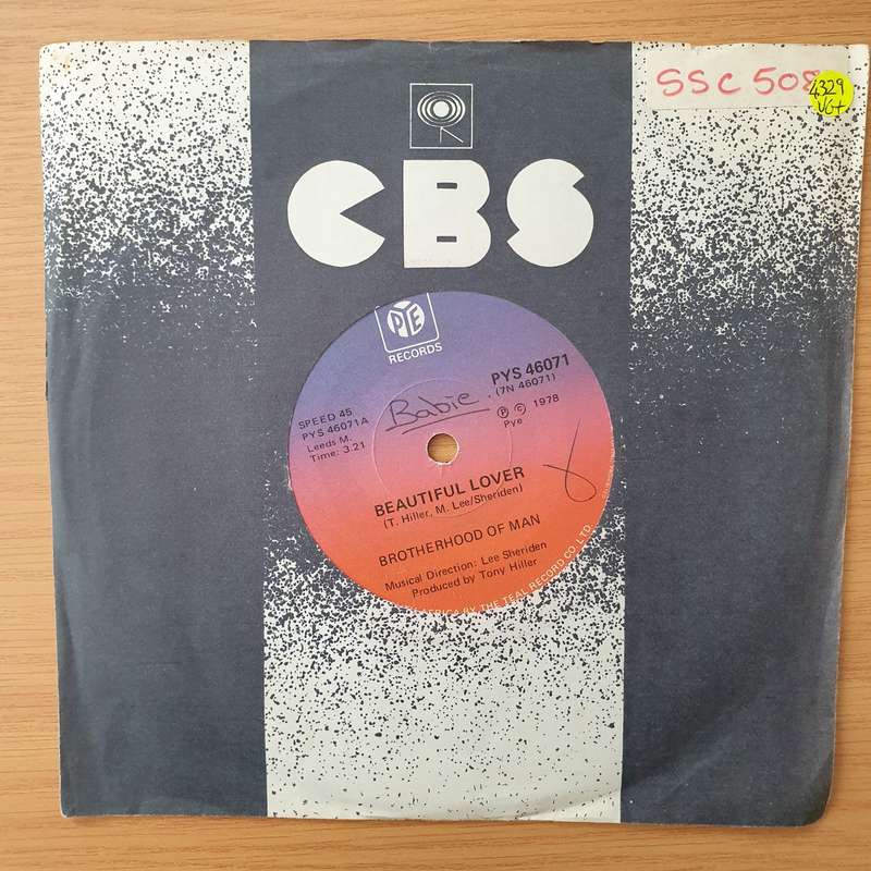 Brotherhood Of Man  Beautiful Lover - Vinyl 7" Record - Very-Good+ Quality (VG+) (verygoodplus)