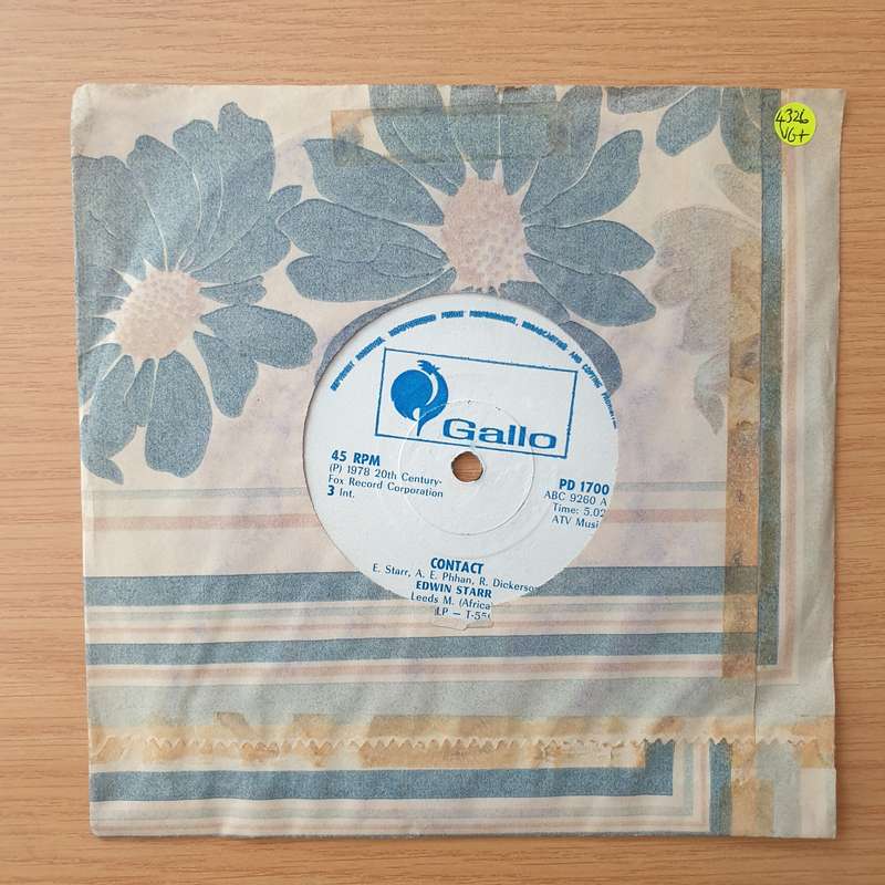 Edwin Starr  Contact (Rhodesia) - Vinyl 7" Record - Very-Good+ Quality (VG+) (verygoodplus)