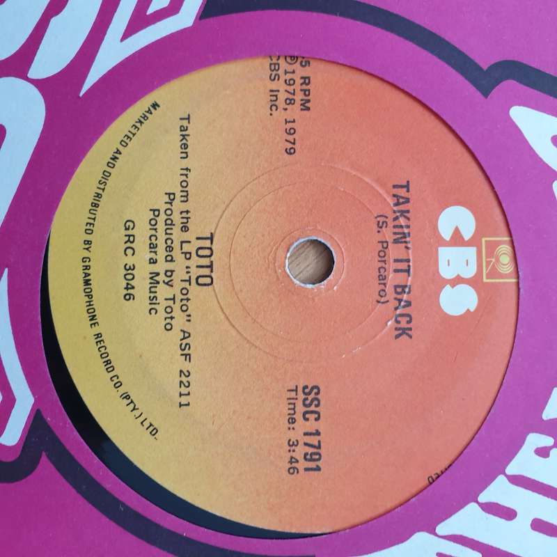 Toto  Hold The Line - Vinyl 7" Record - Very-Good+ Quality (VG+) (verygoodplus)