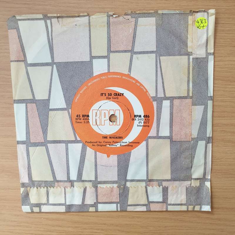 The Walkers  It's So Crazy - Vinyl 7" Record - Very-Good+ Quality (VG+) (verygoodplus)