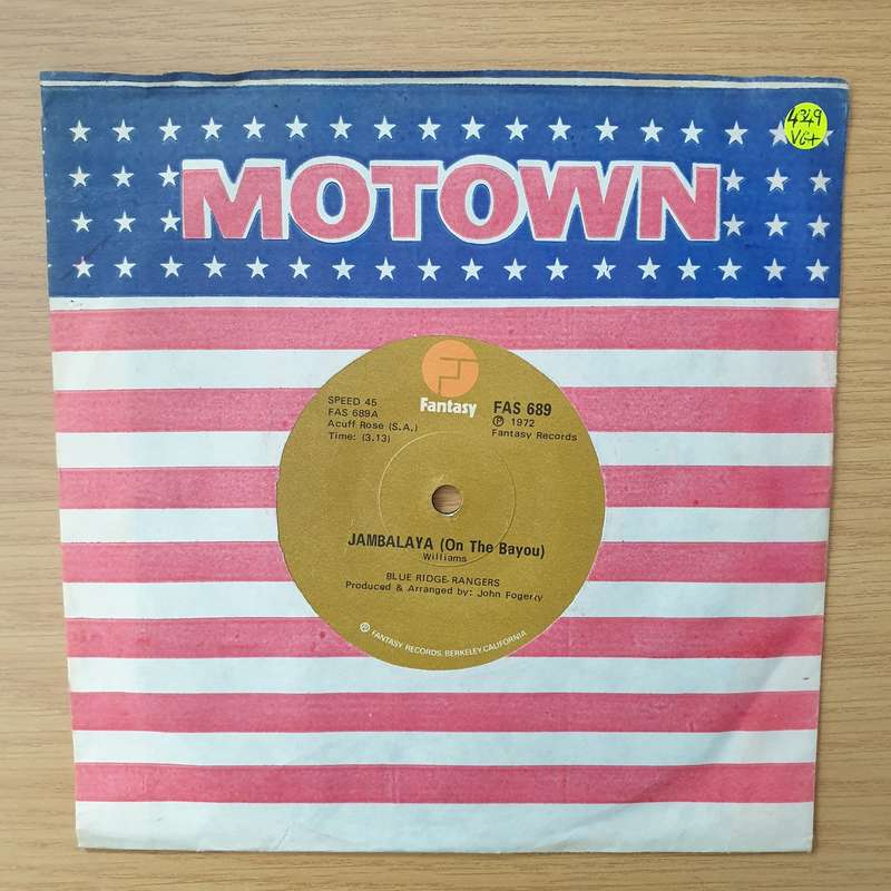 The Blue Ridge Rangers  Jambalaya (On The Bayou) - Vinyl 7" Record - Very-Good+ Quality (VG+) ...