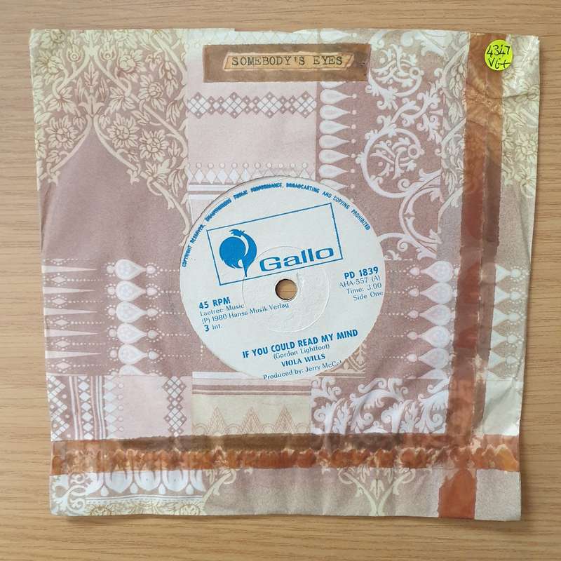 Viola Wills  If You Could Read My Mind (Rhodesia) - Vinyl 7" Record - Very-Good+ Quality (VG+)...