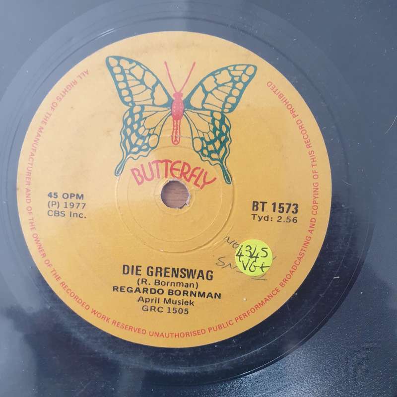 Regardo Bornman  Die Grenswag - Vinyl 7" Record - Very-Good+ Quality (VG+) (verygoodplus)