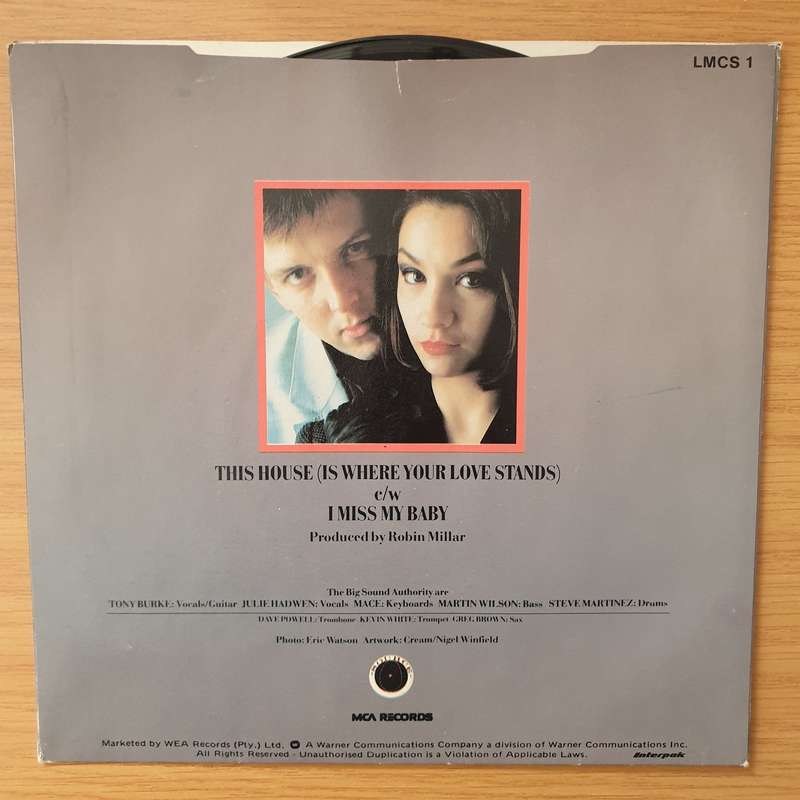 The Big Sound Authority  This House (Is Where Your Love Stands) - Vinyl 7" Record - Very-Good+...
